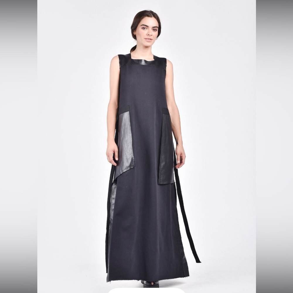Aakasha knit and real leather dress